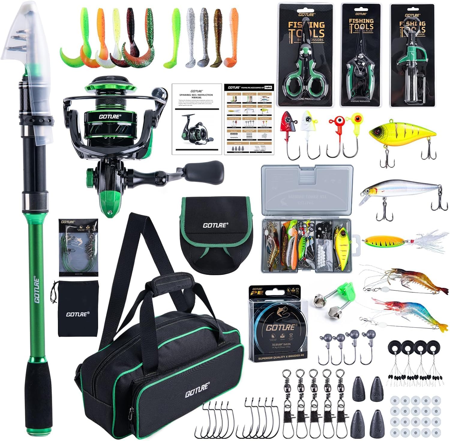 Fishing Rod Spinning - Goture 1.8M-2.7M Kit Joran Pancing Teleskopik