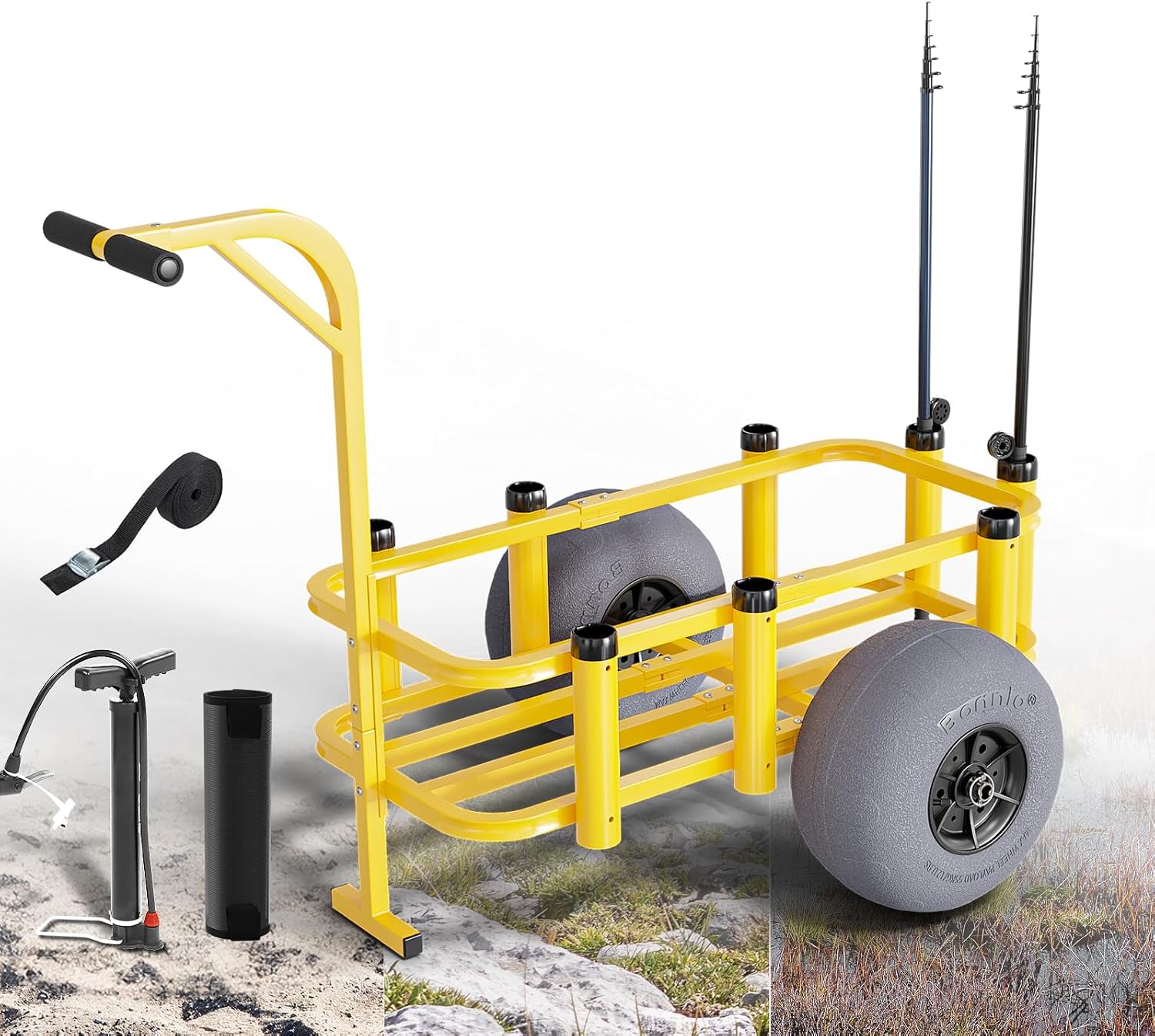 Fishing Rod Holder - Gerobak Pancing Lipat untuk Pantai dengan