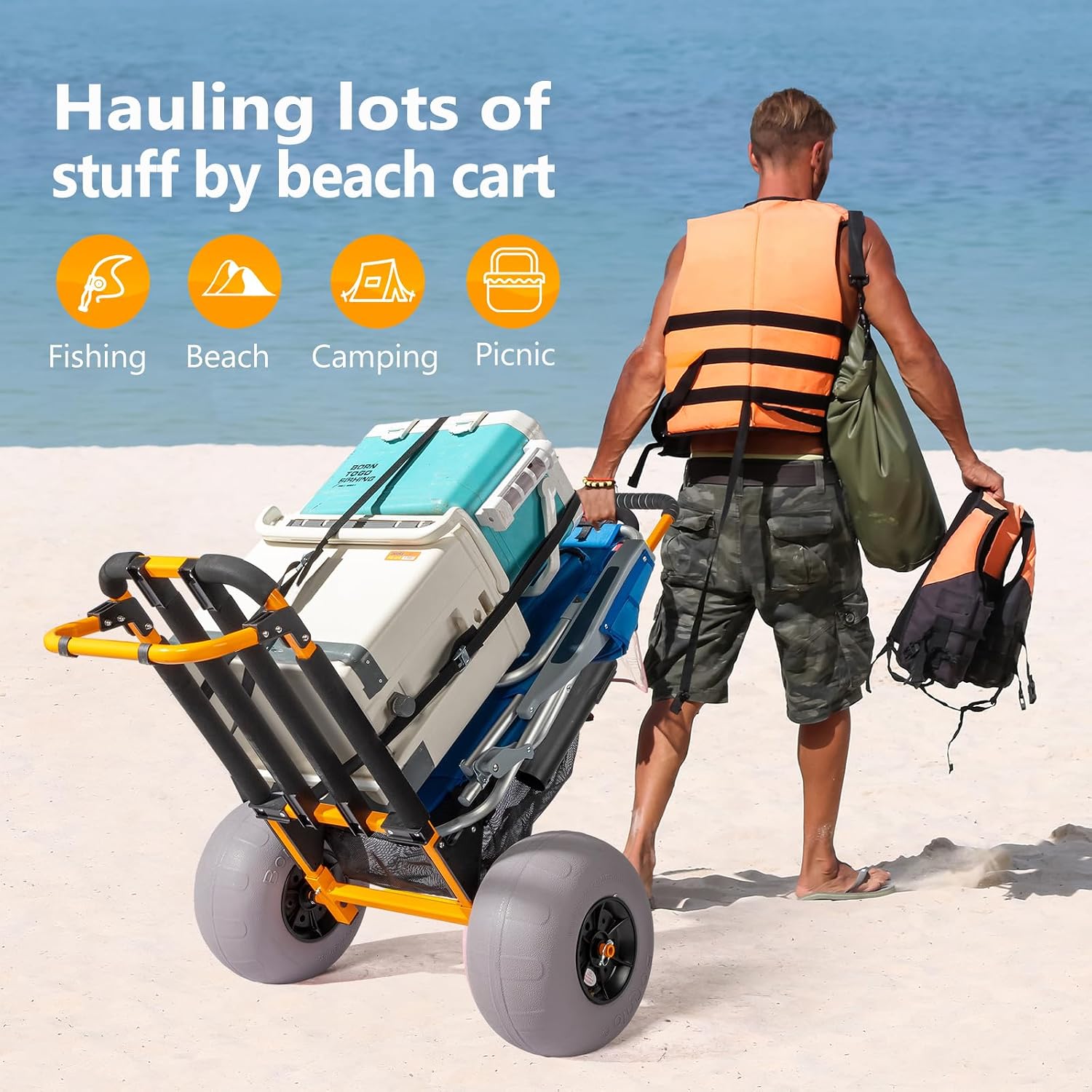 Kereta Pantai Bonnlo, Troli Pa - Fishing Rod Holder ulasan dan harga