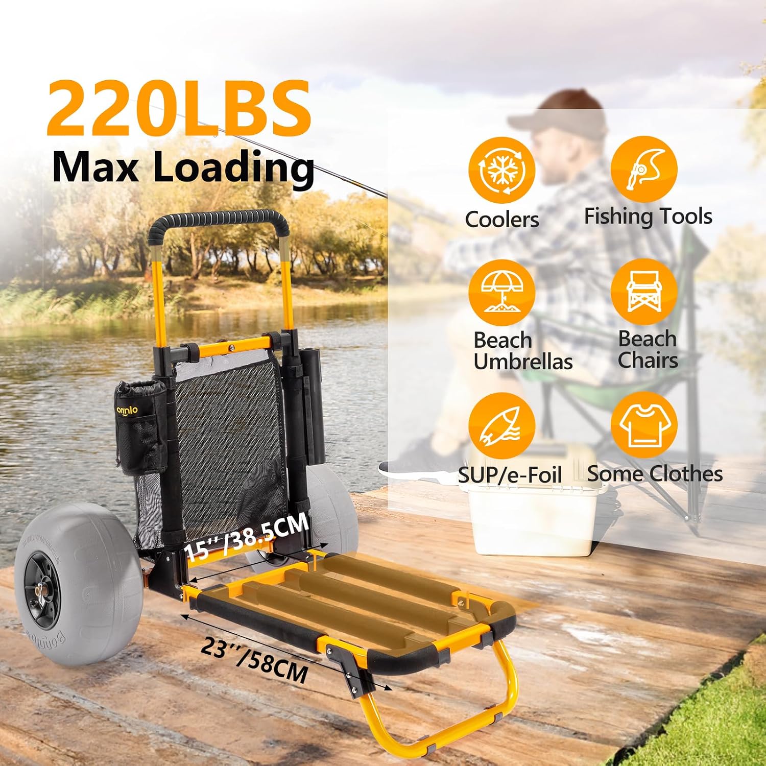 Kereta Pantai Bonnlo, Troli Pa - Fishing Rod Holder ulasan dan harga